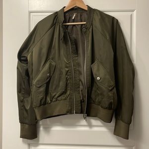 FreePeople Army Green Bomber Jacket